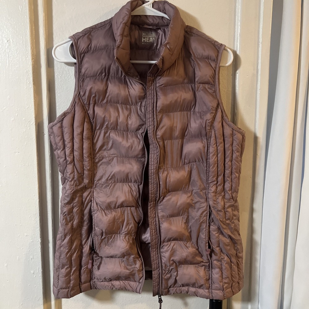 32HEAT WOMENS LAVENDER PUFF VEST SIZE M